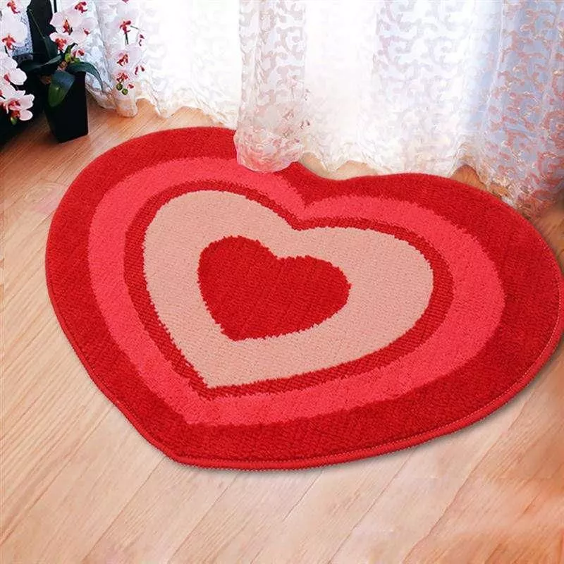Creative Love Heart Shape Floor Carpet Home Hotel Decoration Red Heart Shape Door Mat Wedding Carpet Creative Love Heart Shape Floor Carpet Home Hotel Decoration Red Heart Shape Door Mat Wedding Carpet